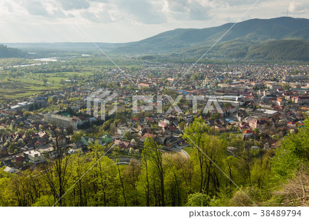 View to the city of Khust from castle, Ukraine View to the city of Khust from castle, Ukraine 38489794