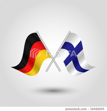 vector two crossed german and finnish flags 38489895