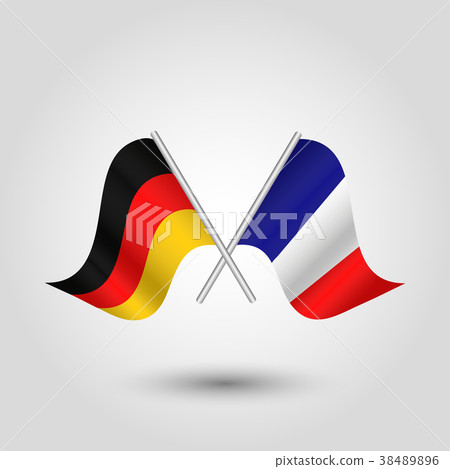 vector two crossed german and french flags vector two crossed german and french flags 38489896