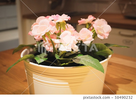 Beautiful Pink Artificial Roses Flowers in A Pot Beautiful Pink Artificial Roses Flowers in A Pot 38490232