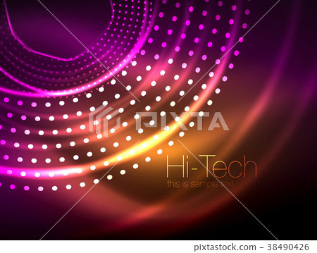 Magic neon circle shape abstract background, shiny Magic neon circle shape abstract background, shiny 38490426
