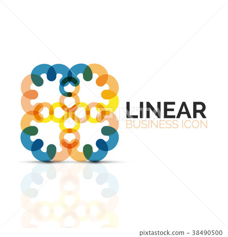 Abstract flower or star, linear thin line icon 38490500