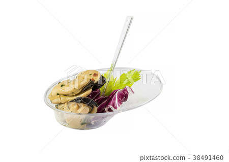 Mini canapes with seafood and vegetables and herbs Mini canapes with seafood and vegetables and herbs 38491460
