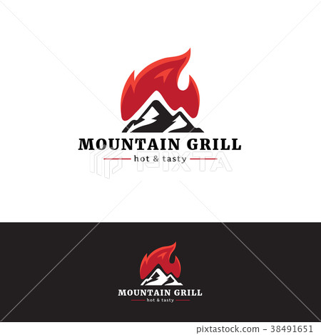 Mountain grill restaurant logo.  38491651