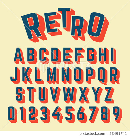 Alphabet font retro design 38491741