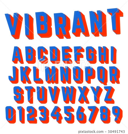 Alphabet font vibrant design 38491743