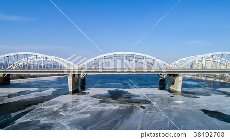 Aerial view of the Kiev city, Ukraine. Dnieper Aerial view of the Kiev city, Ukraine. Dnieper 38492708