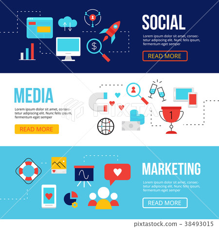 Social media marketing web banners design template Social media marketing web banners design template 38493015