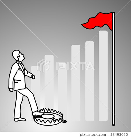 careless businessman looking up at the goal  38493050