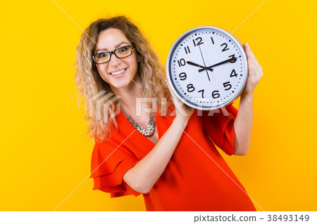 Woman in dress with clocks 38493149
