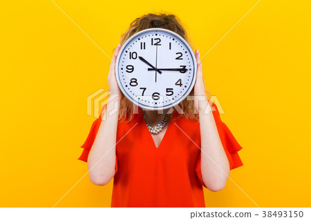 Woman in dress with clocks 38493150