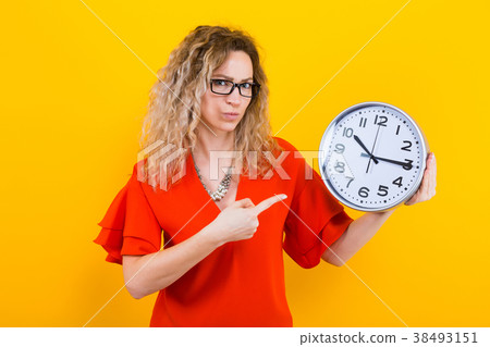 Woman in dress with clocks 38493151