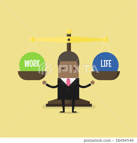 African businessman balance Work and life. African businessman balance Work and life. 38494546
