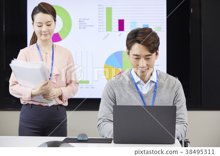 Businessman, Business Woman, Korean 38495311