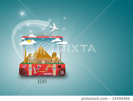 Egypt Landmark Global Travel background. Egypt Landmark Global Travel background. 38498466