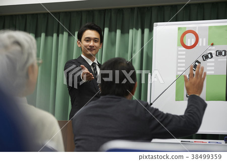 Senior taking a lecture Senior taking a lecture 38499359