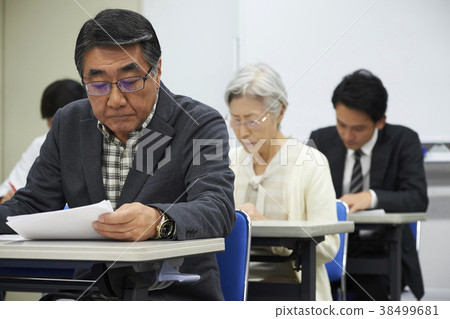 Senior taking a lecture Senior taking a lecture 38499681