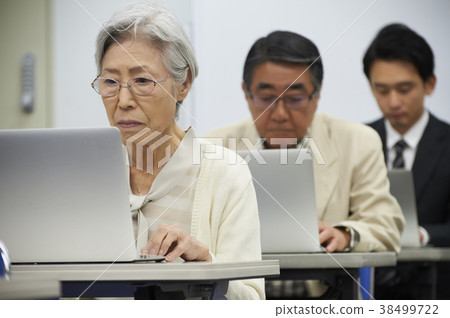 Senior taking a lecture Senior taking a lecture 38499722