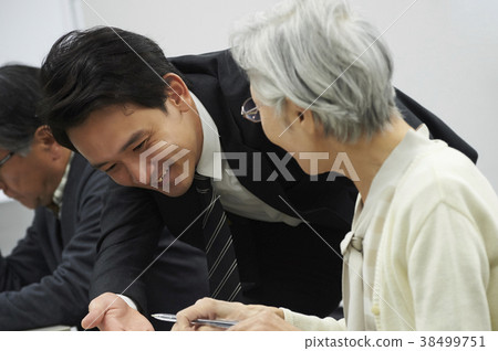 Senior taking a lecture Senior taking a lecture 38499751