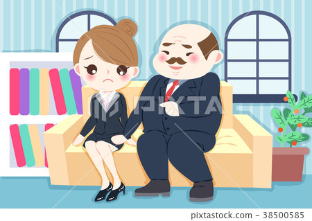 cartoon boss harassing woman cartoon boss harassing woman 38500585