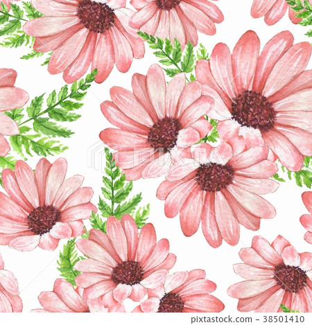 Floral seamless pattern 1. Watercolor flowers - Stock Illustration ...