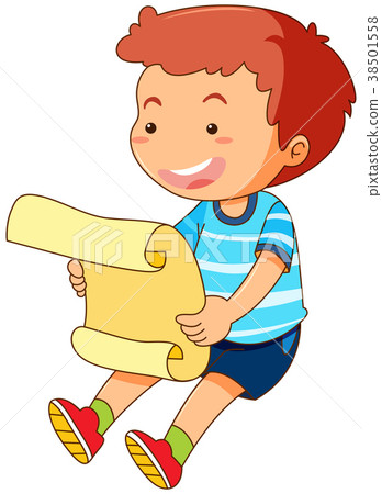 Little boy reading paper 38501558