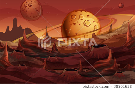 Background scene with red planet Background scene with red planet 38501638