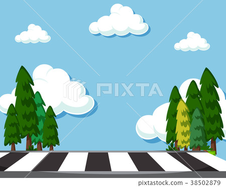 Scene with zebra crossing at daytime 38502879