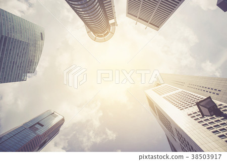 Modern business skyscrapers with high buildings Modern business skyscrapers with high buildings 38503917