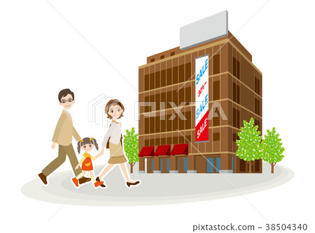 購物的例證與家庭的 38504340