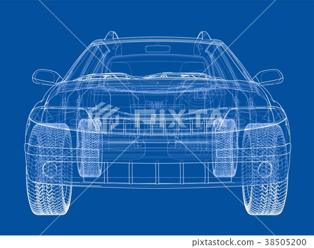 Concept car. Vector rendering of 3d - Stock Illustration [38505200] - PIXTA