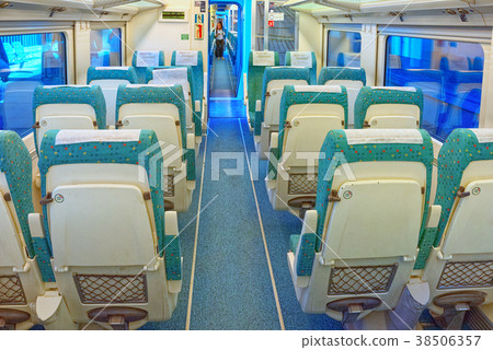 Interior of modern hi-speed passenger train 38506357
