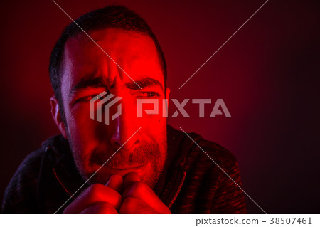Man with terrified facial expression Man with terrified facial expression 38507461