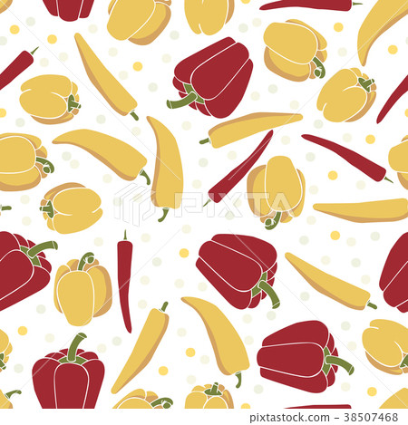 Seamless pattern background with peppers. 38507468