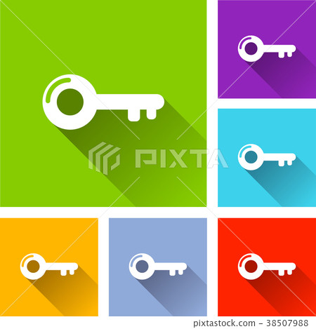 key icons with long shadow key icons with long shadow 38507988