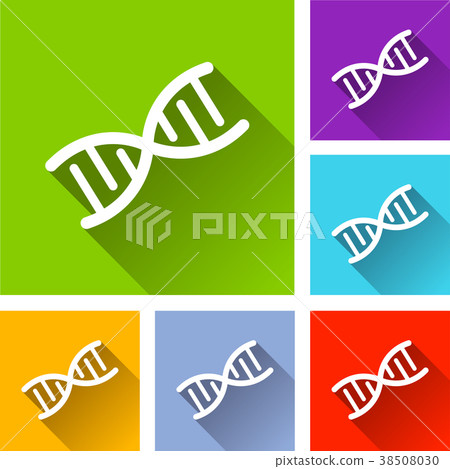 dna icons with long shadow 38508030