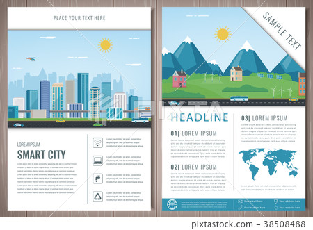 City brochure with urban landscape and suburb 38508488