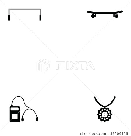 skateboard icon set 38509196