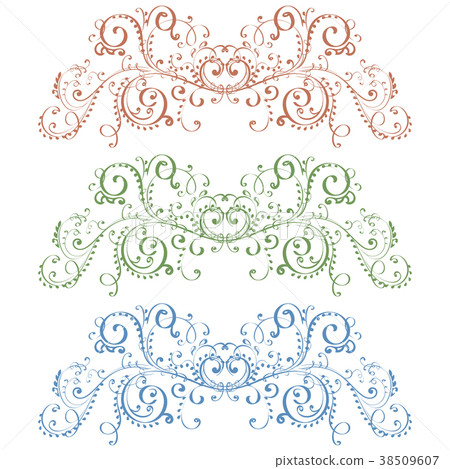 Floral ornaments. Colored vintage decorations 38509607