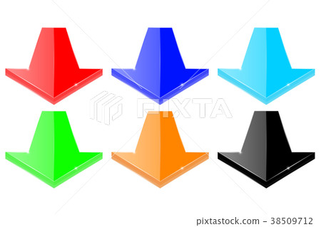 Set of colored down arrows 38509712