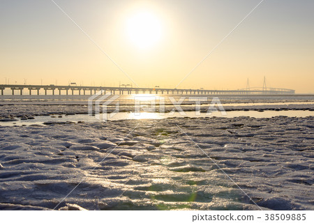 Tidal flat, Ice, Incheon Bridge, Incheon 38509885