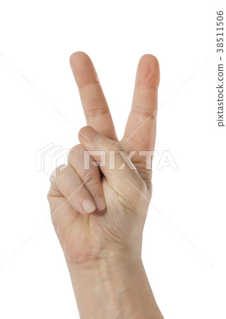 Counting hand (or victory sign) 38511506