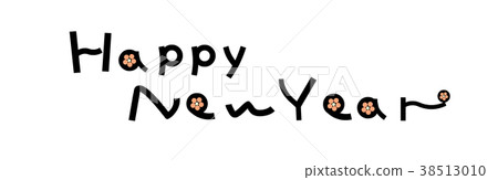 新年賀卡新年快樂的材料 38513010