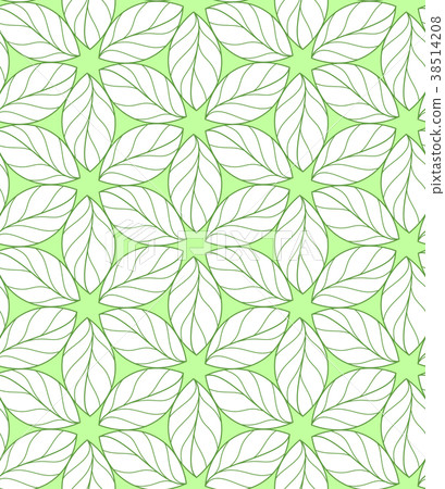 Seamless repeating linear leaves pattern - Stock Illustration [38514208 ...