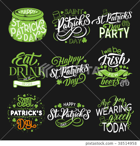 St Patrick green symbol for irish holiday design 38514958