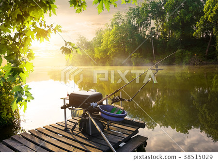 Fishing equipment on pier 38515029