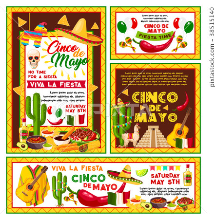 Vector posters Mexican Cinco de Mayo fiesta party Vector posters Mexican Cinco de Mayo fiesta party 38515140