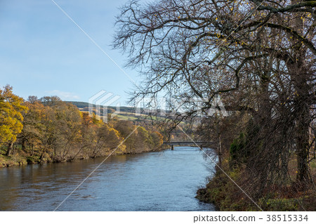 Scenic view of River Tummel, Pitlochry Dam Scenic view of River Tummel, Pitlochry Dam 38515334