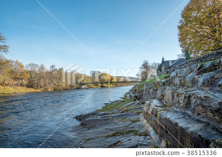 Scenic view of River Tummel, Pitlochry Dam Scenic view of River Tummel, Pitlochry Dam 38515336