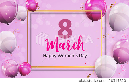 Women's Day Greeting Card 8 March Vector 38515820